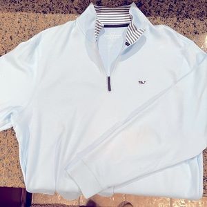 Vineyard Vines Men’s L 1/4 zip Light Blue